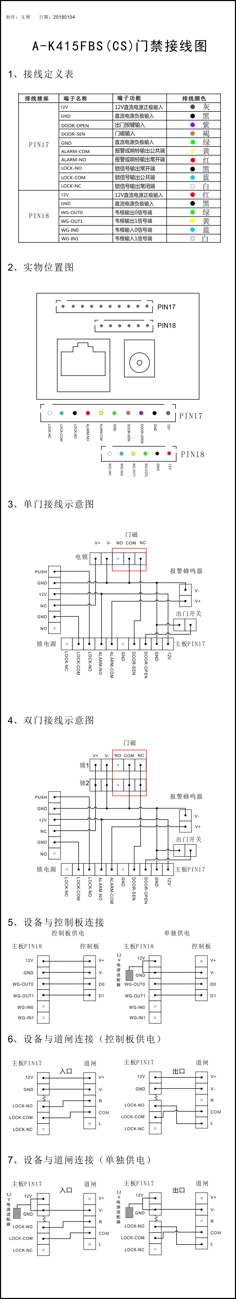 A-K415FBS(CS)門禁接線圖