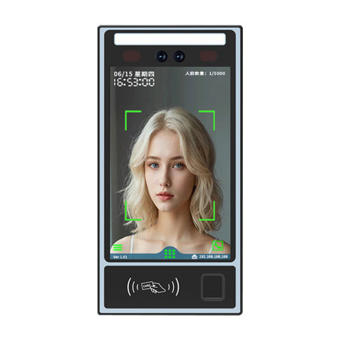 ZD8890動態人臉指紋考勤門禁機掌靜脈開門8英寸高清觸屏2萬人臉容量